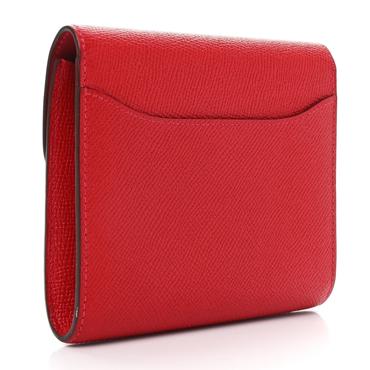 Hermes Epsom Constance Compact Passant Wallet Rouge Casaque