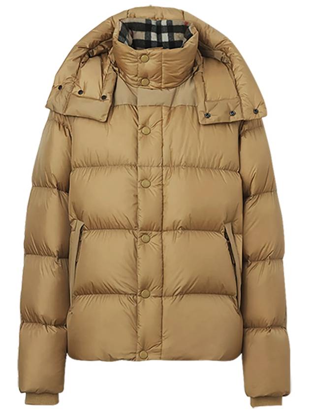 Luxury Burberry Detachable Sleeve Hooded Padding Beige