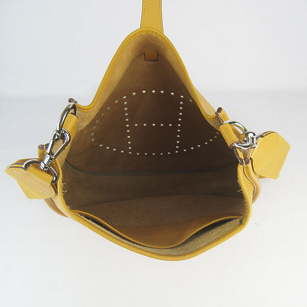 Luxury Hermes Evelyne I handbag H6309 yellow silver