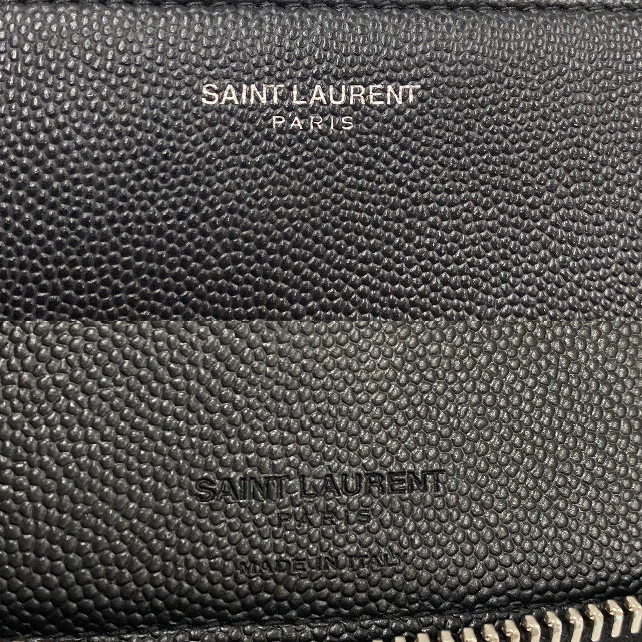 SAINT LAURENT PARIS Long Wallet Purse leather black Women