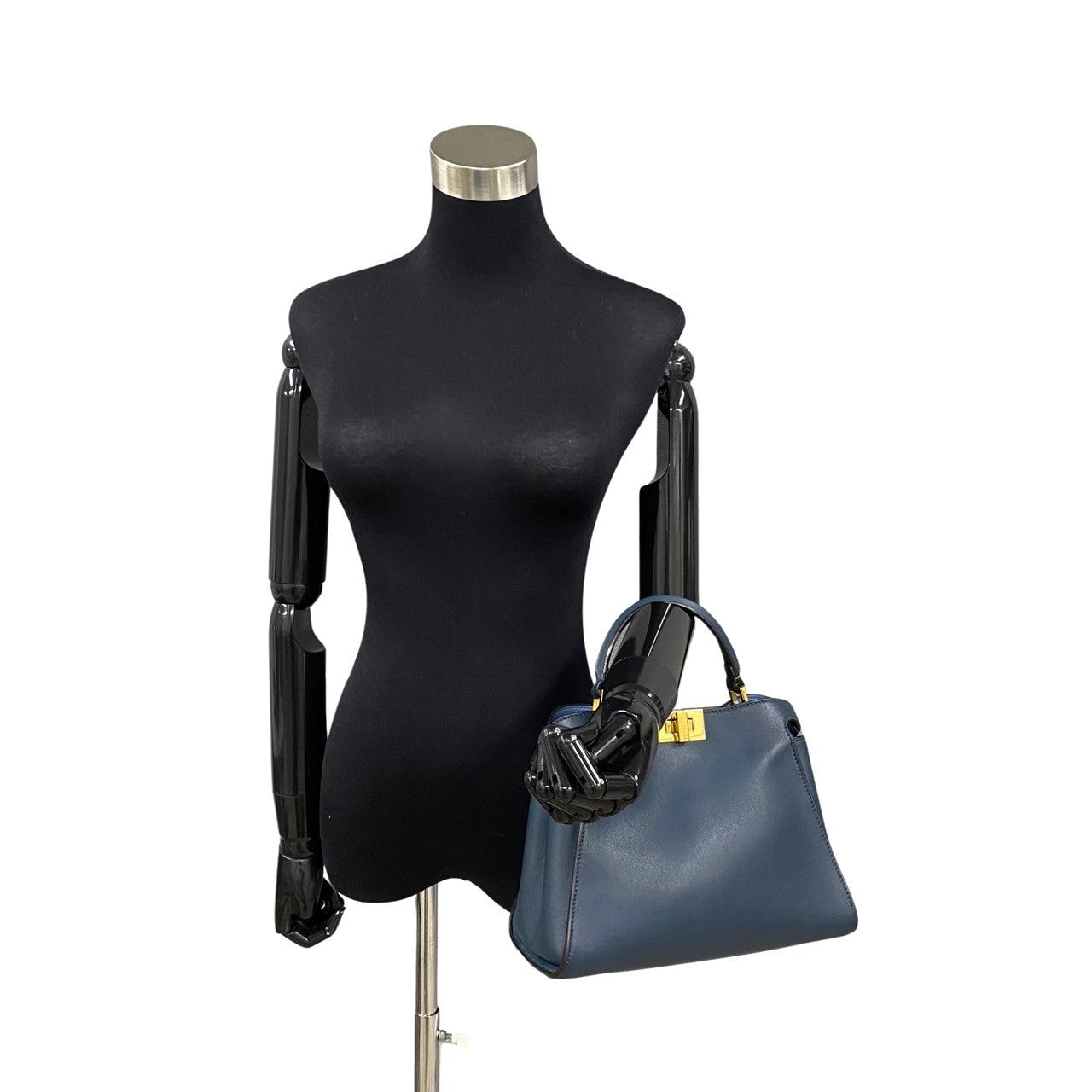 FENDI Shoulder Bag leather blue Peekaboo Iconic Essential Women