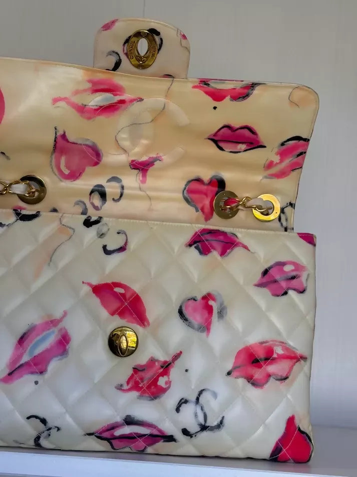 Chanel  1994 Jumbo Lips & Kisses Flap Bag