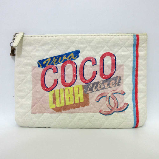 Chanel Canvas Clutch Bag Multicolor Classic Flap