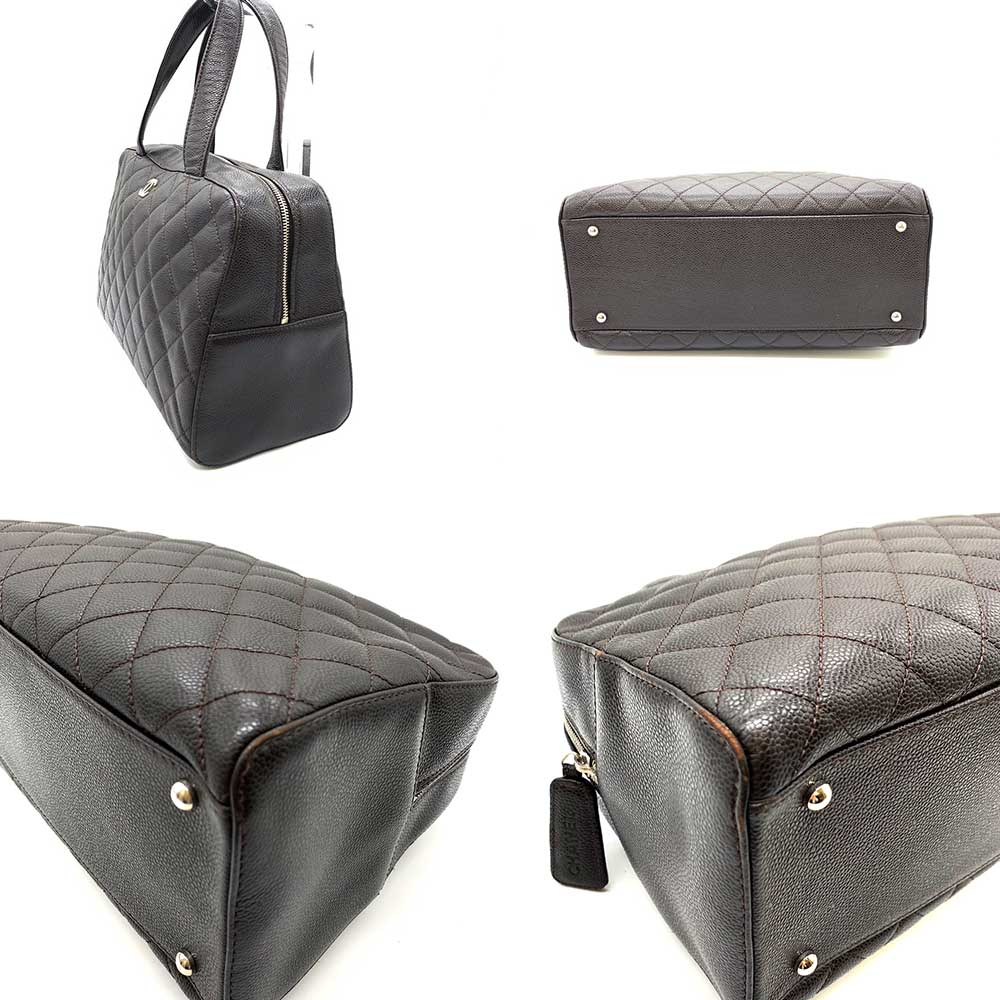 Chanel Caviar Skin Matelasse Mini Boston Bag Classic Flap