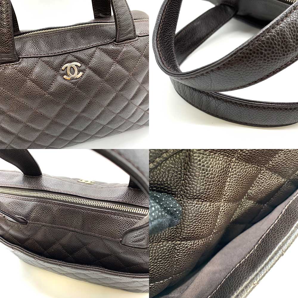 Chanel Caviar Skin Matelasse Mini Boston Bag Classic Flap