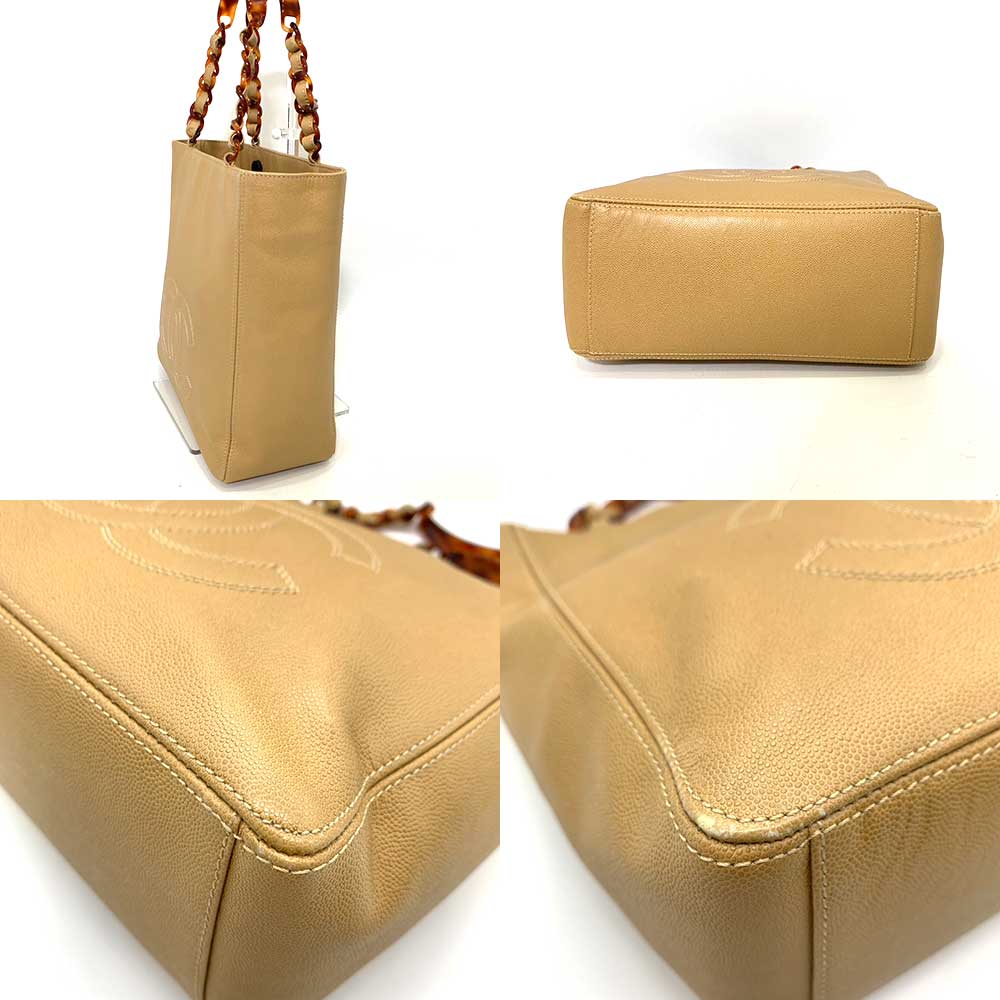 Chanel Caviar Skin Tortoise Shell Tote Bag Classic Flap