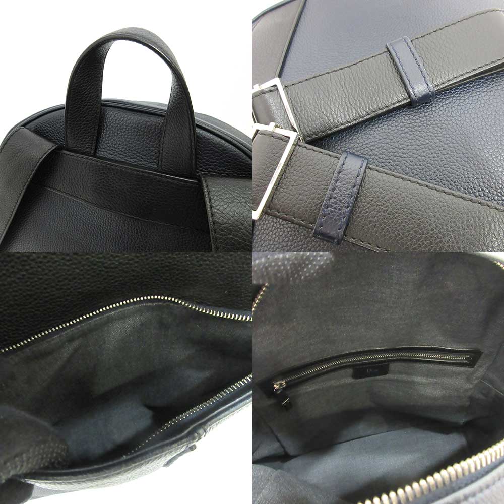Dior Homme Leather Backpack Dark Navy