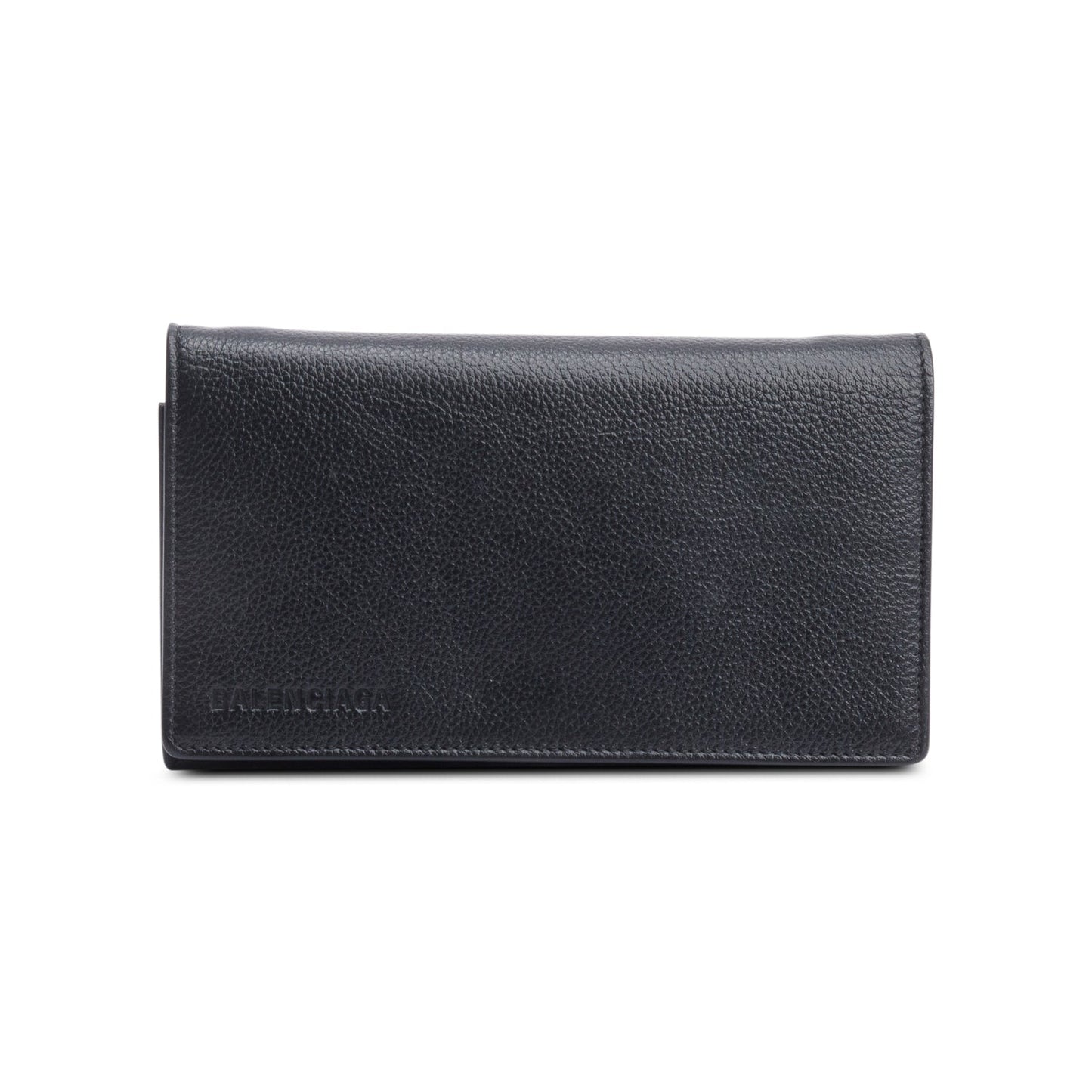 Balenciaga Black Calfskin Leather Small Logo Flap Crossbody
