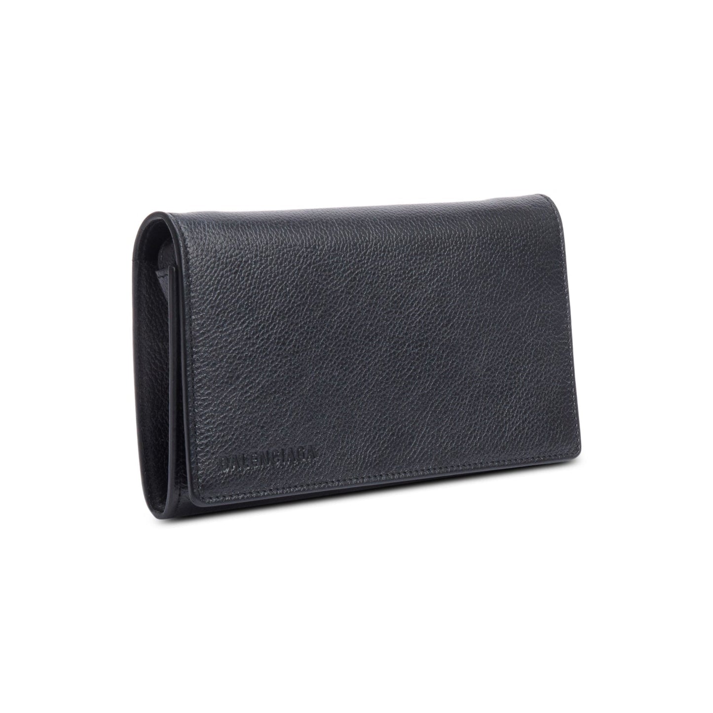Balenciaga Black Calfskin Leather Small Logo Flap Crossbody