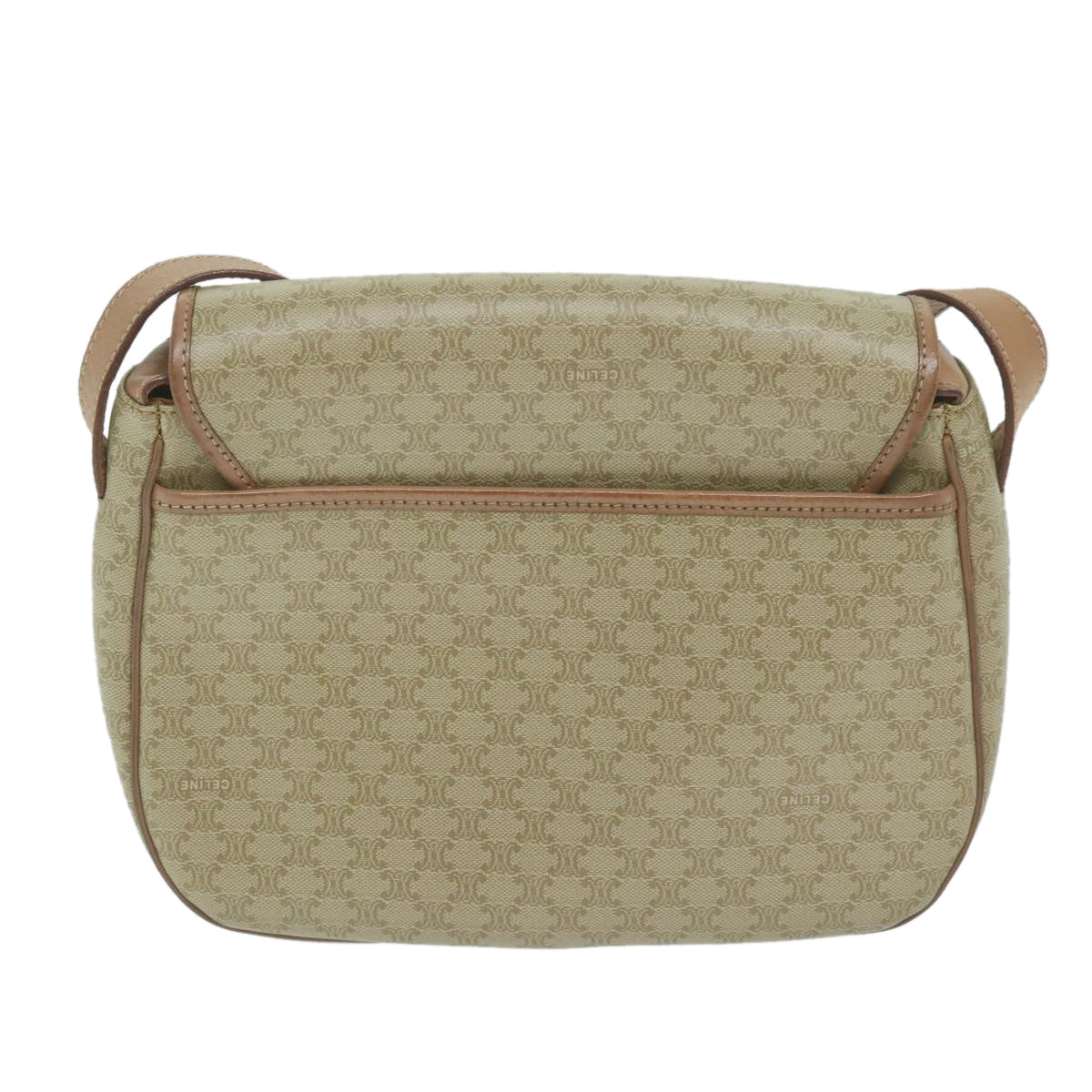 Luxury CELINE Macadam Canvas Shoulder Bag Beige  60065