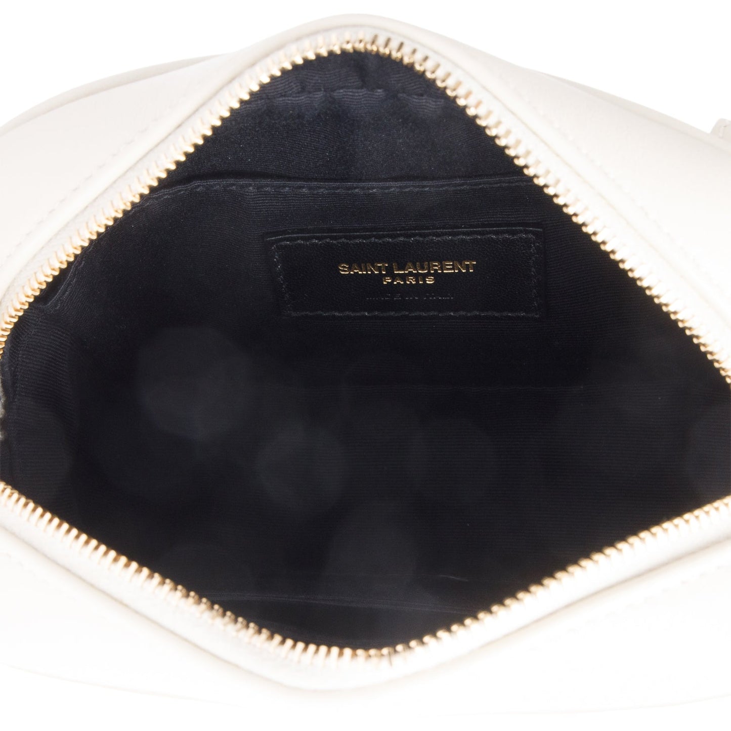 Saint Laurent 2020 White Quilted Calfskin Leather Lou Belt Bag
