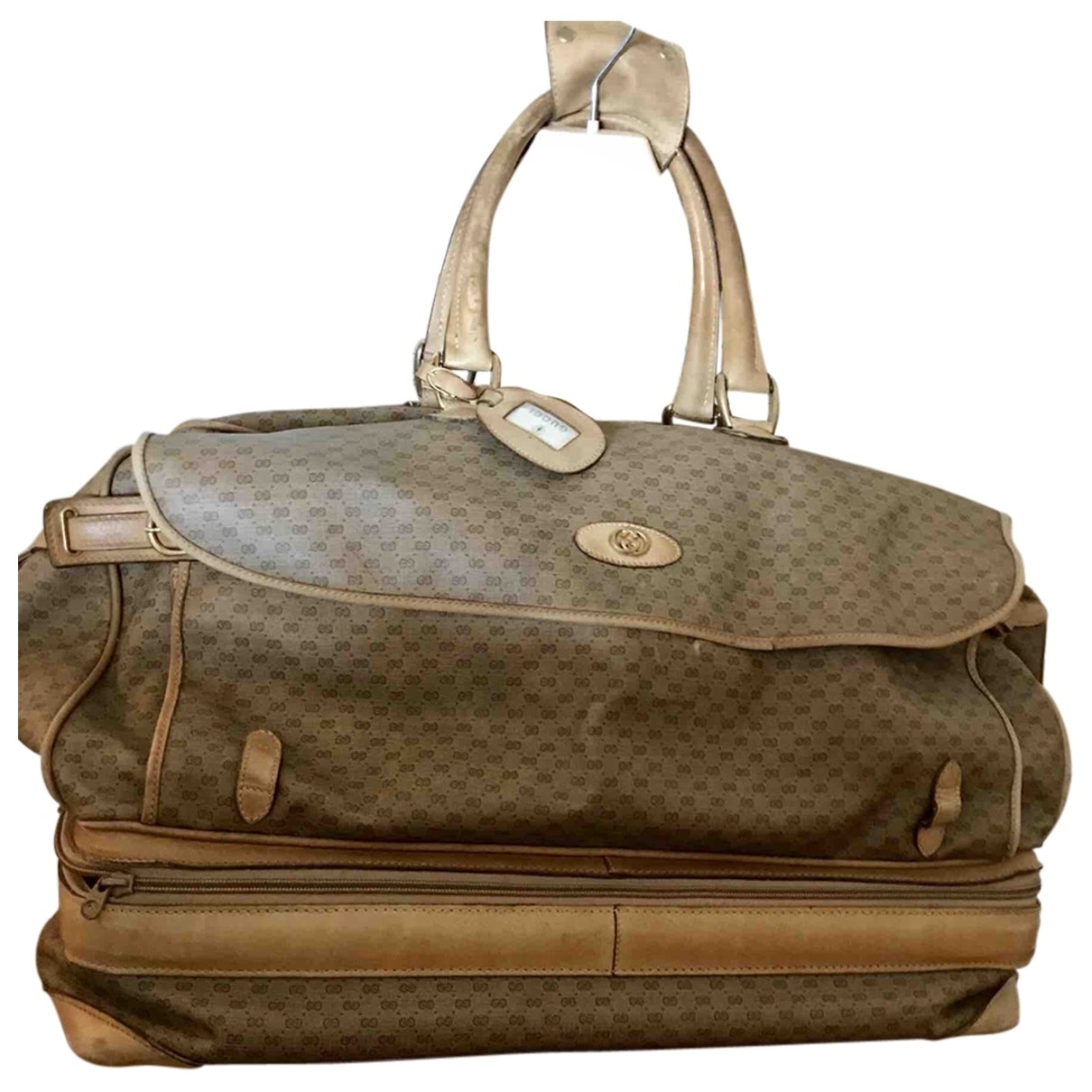 Gucci beige cloth travel bag