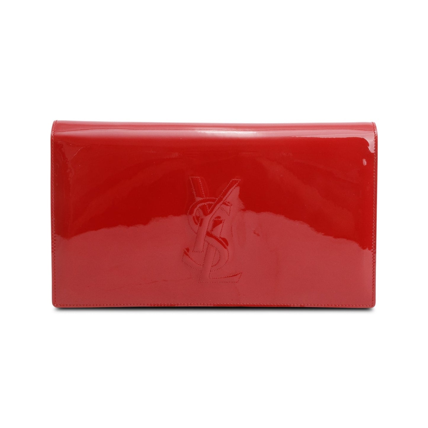 Saint Laurent Large Red Patent Leather Belle de Jour Clutch