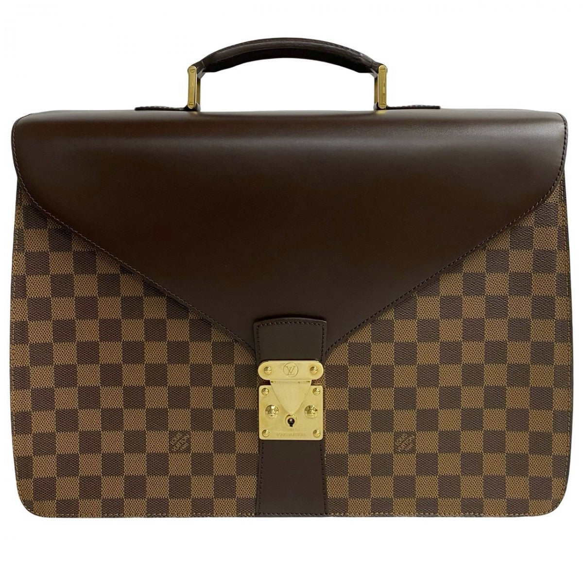 LOUIS VUITTON Business bag AAS16568 Leather, PVC Brown Special order Damier Ambassador mens