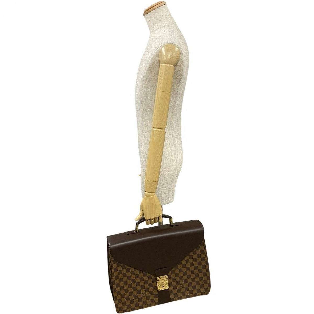 LOUIS VUITTON Business bag AAS16568 Leather, PVC Brown Special order Damier Ambassador mens