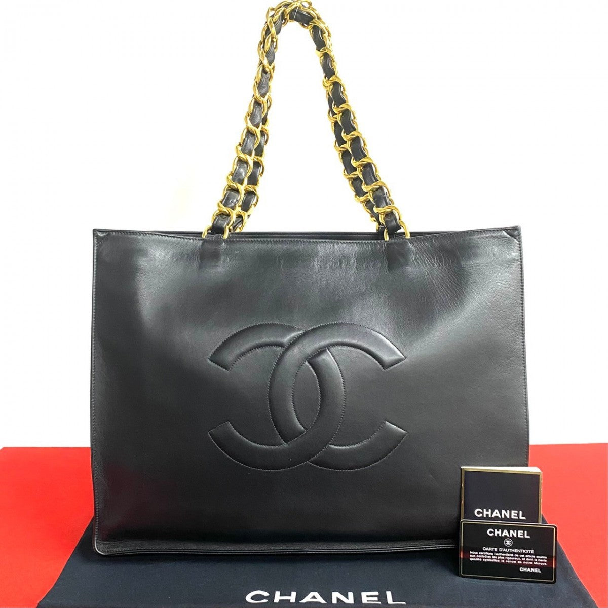 CHANEL Tote Bag lambskin black Big Coco Women