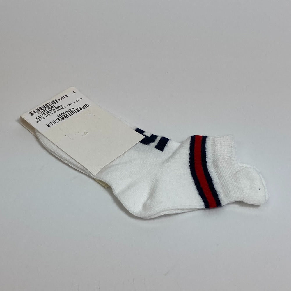 GUCCI Knit hat 418599 cotton White x navy Baby GG pattern Women M