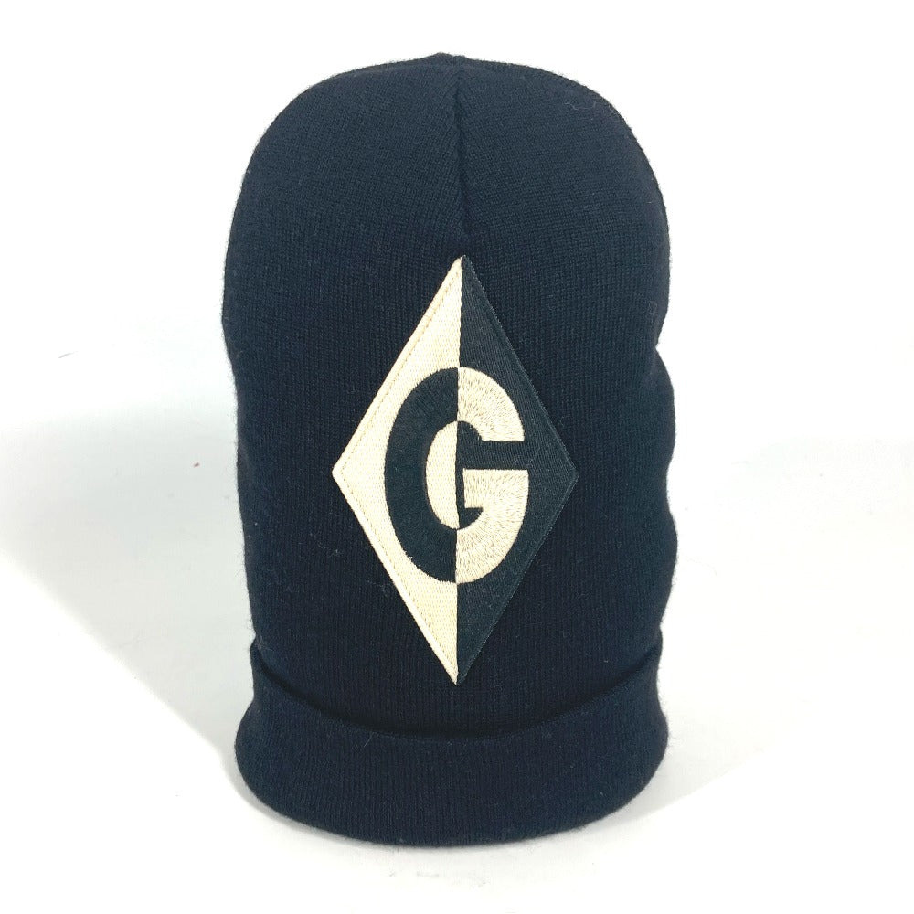 GUCCI Knit hat wool black beanie hat knit hat knit cap logo mens