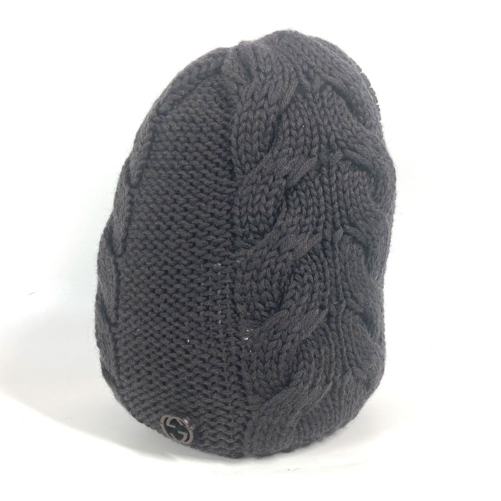 GUCCI Knit hat 300052 wool Brown GG Women(Unisex) M