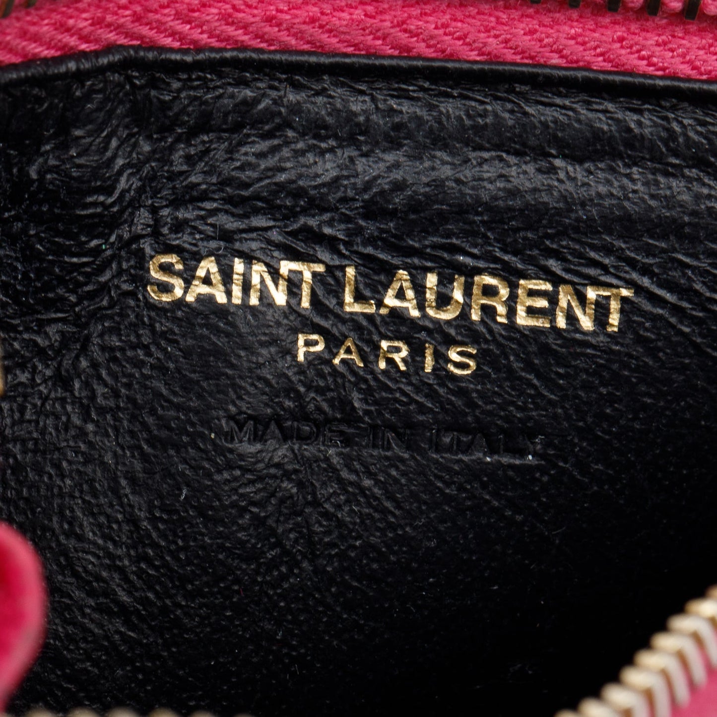 Saint Laurent 2022 Pink Grain De Poudre Leather Cassandre Matelasse Fragments Zipped Card Case