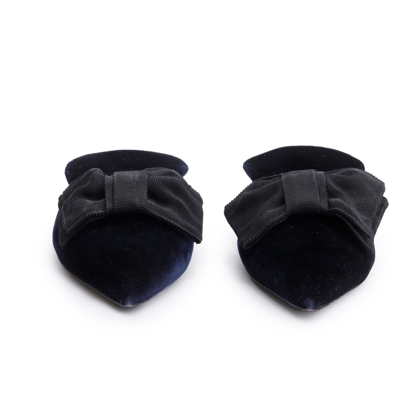 Prada Black Velvet Bow Accent Mules, Size 38