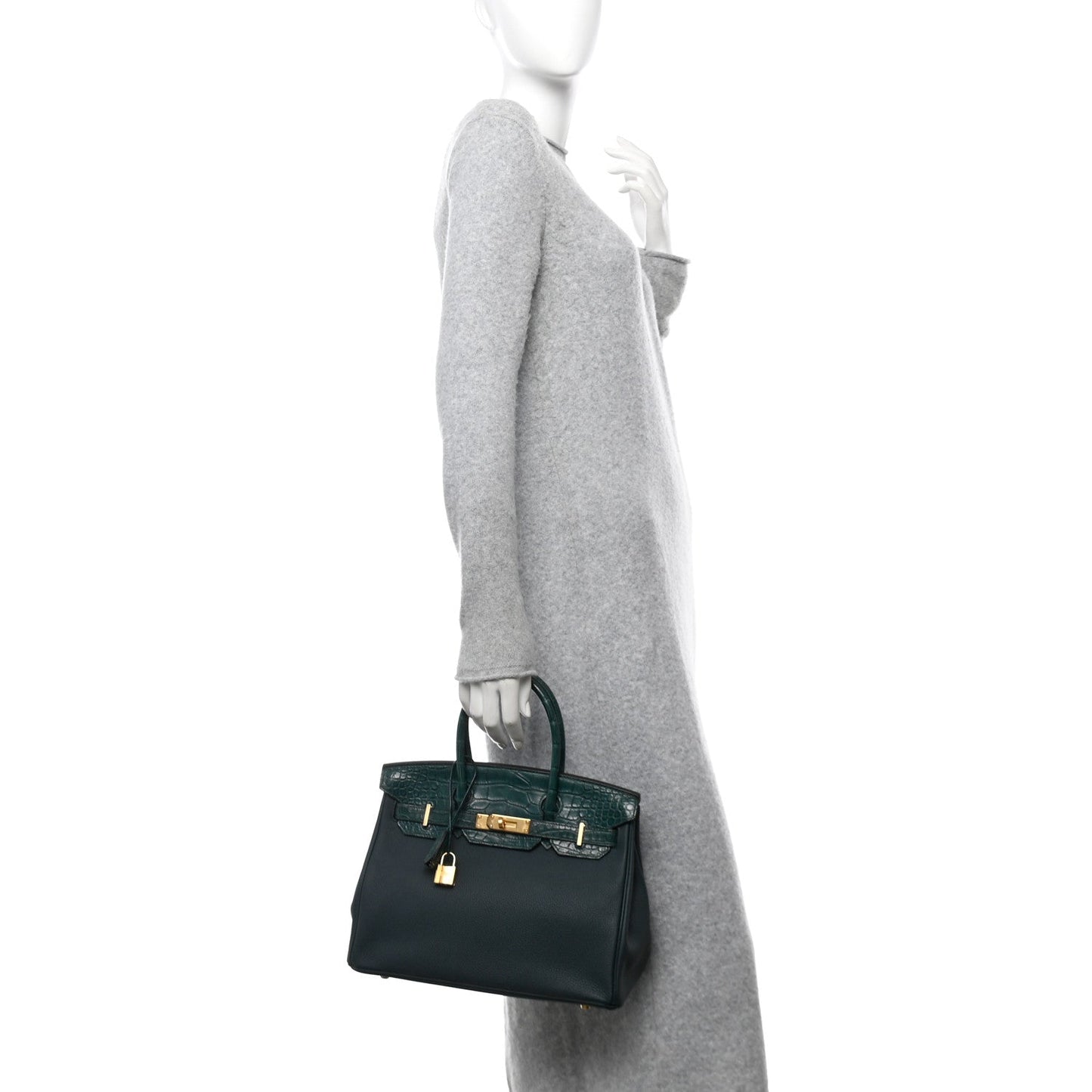 Hermes Togo Matte Alligator Birkin Touch 30 Vert Cypress