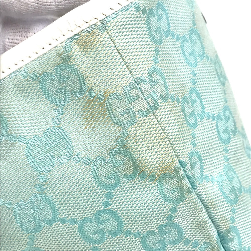 GUCCI Tote Bag 002 1099 Canvas / leather Light green Shoulder Bag Shoulder Bag GG Bucket Women Used