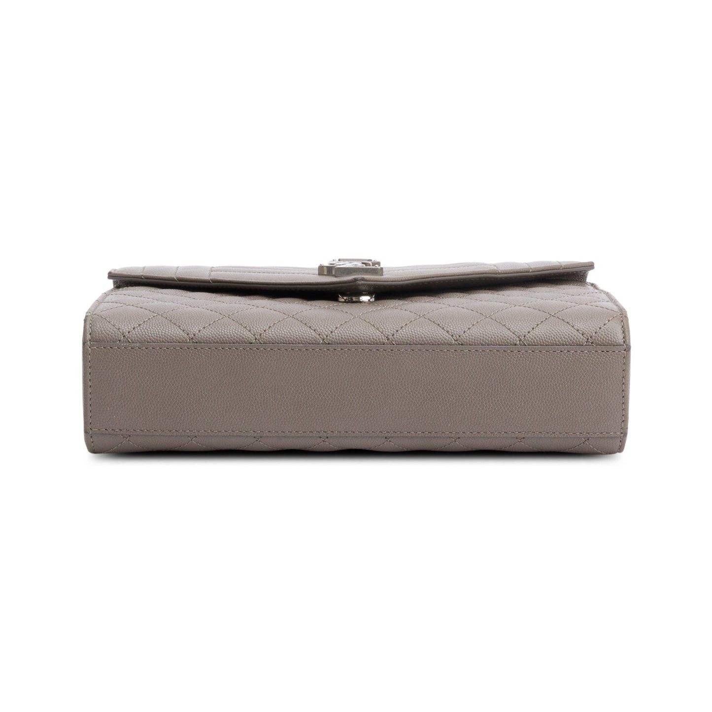 Saint Laurent 2020 Grey Grained De Poudre Medium Envelope Shoulder Bag