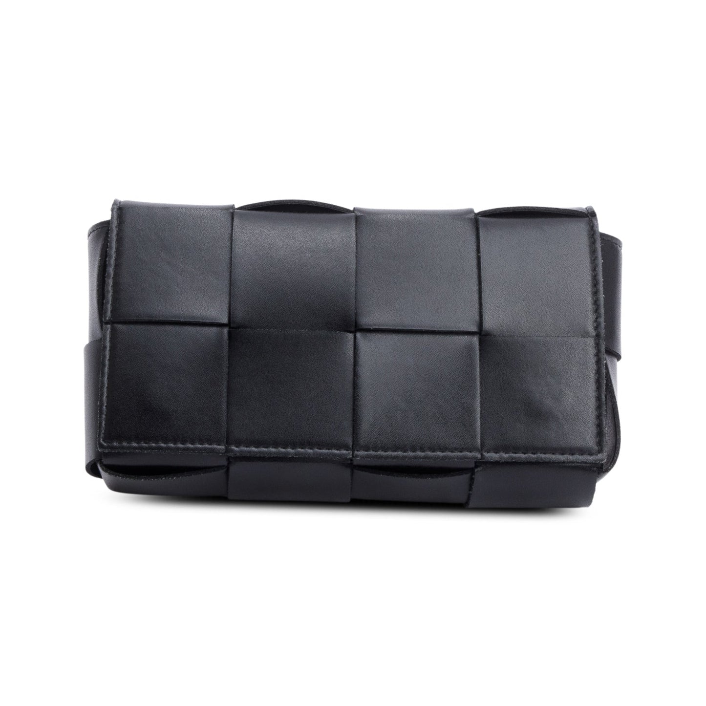 Bottega Veneta Black Nappa Leather Intrecciato Cassette Belt Bag