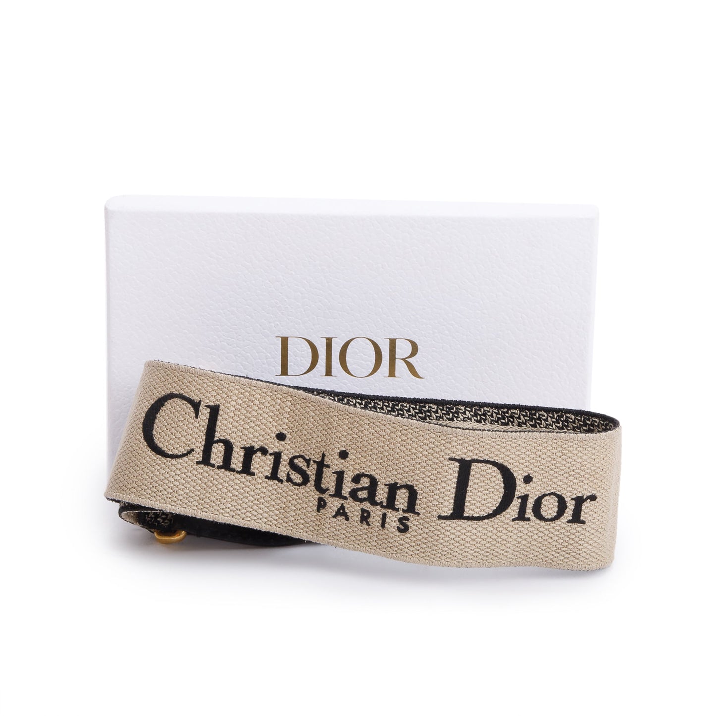 Christian Dior Navy/Beige Embroidered Woven Shoulder Strap
