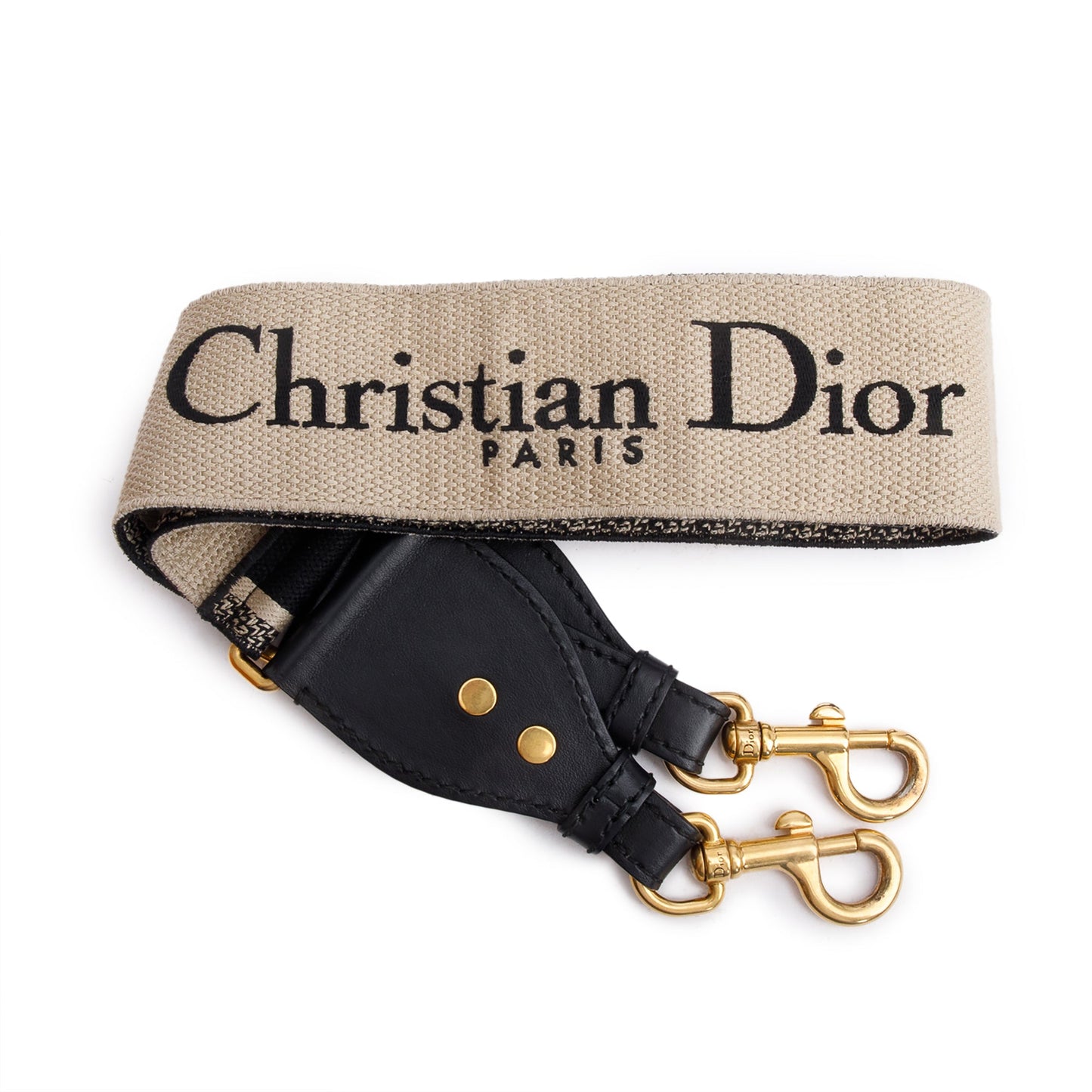 Christian Dior Navy/Beige Embroidered Woven Shoulder Strap