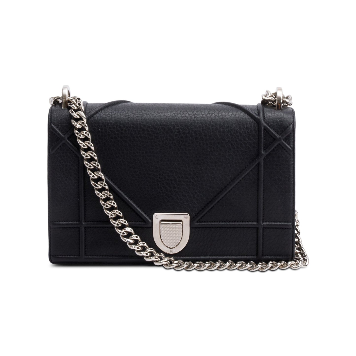 Christian Dior Black Calfskin Leather Medium Diorama Flap Bag