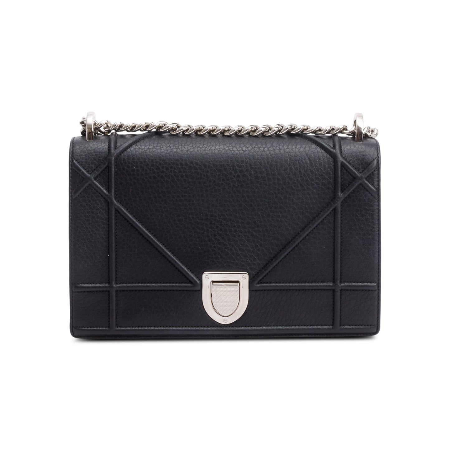 Christian Dior Black Calfskin Leather Medium Diorama Flap Bag