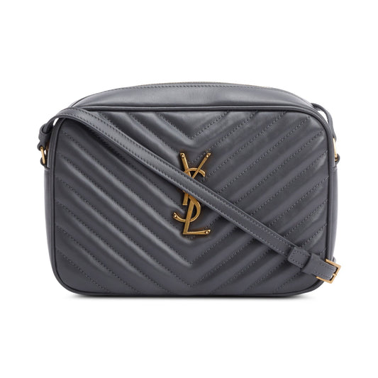 Saint Laurent 2021 Grey Quilted Leather Lou Camera Bag