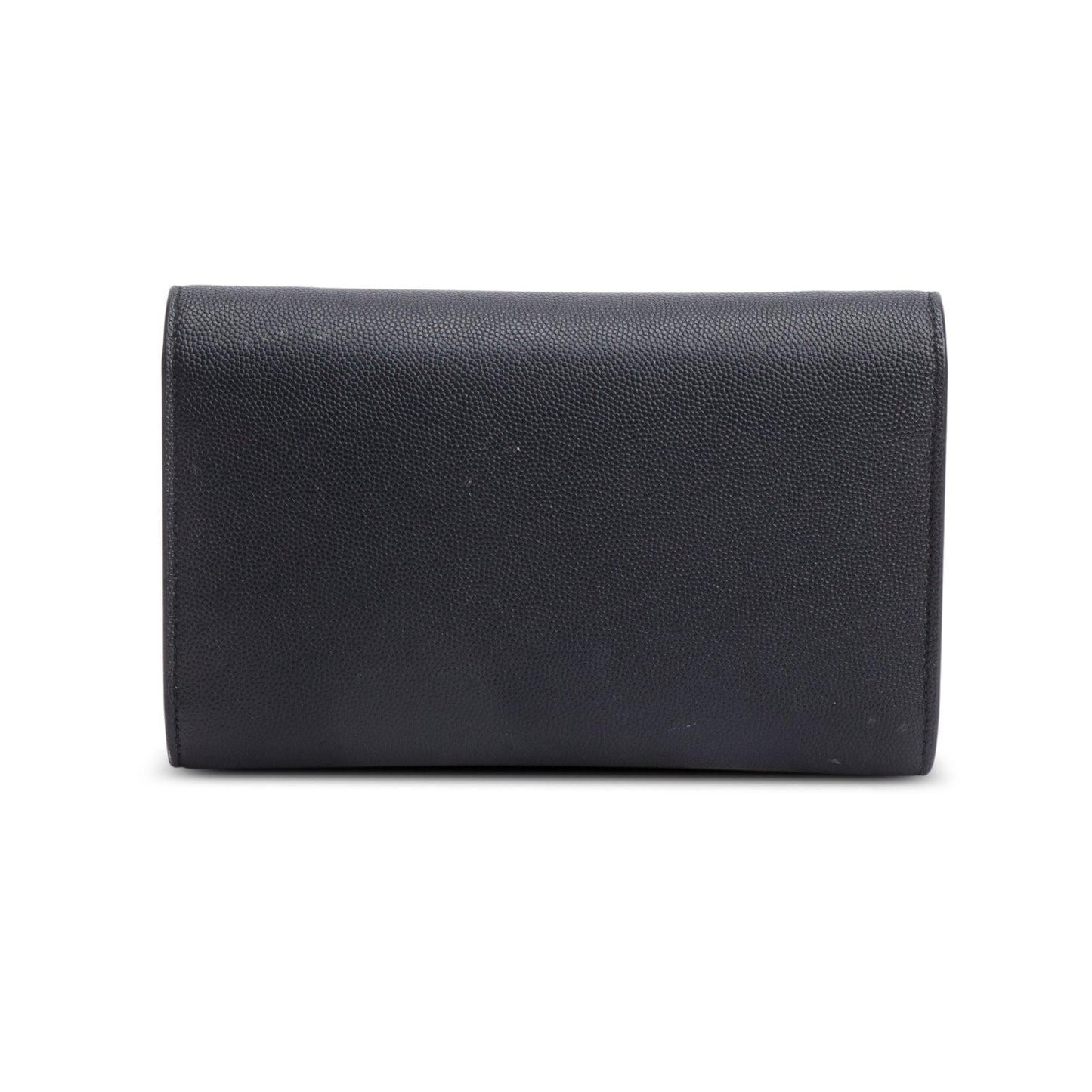 Saint Laurent Black Grain De Poudre Leather Uptown Chain Wallet