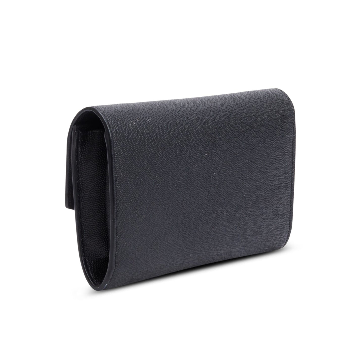 Saint Laurent Black Grain De Poudre Leather Uptown Chain Wallet