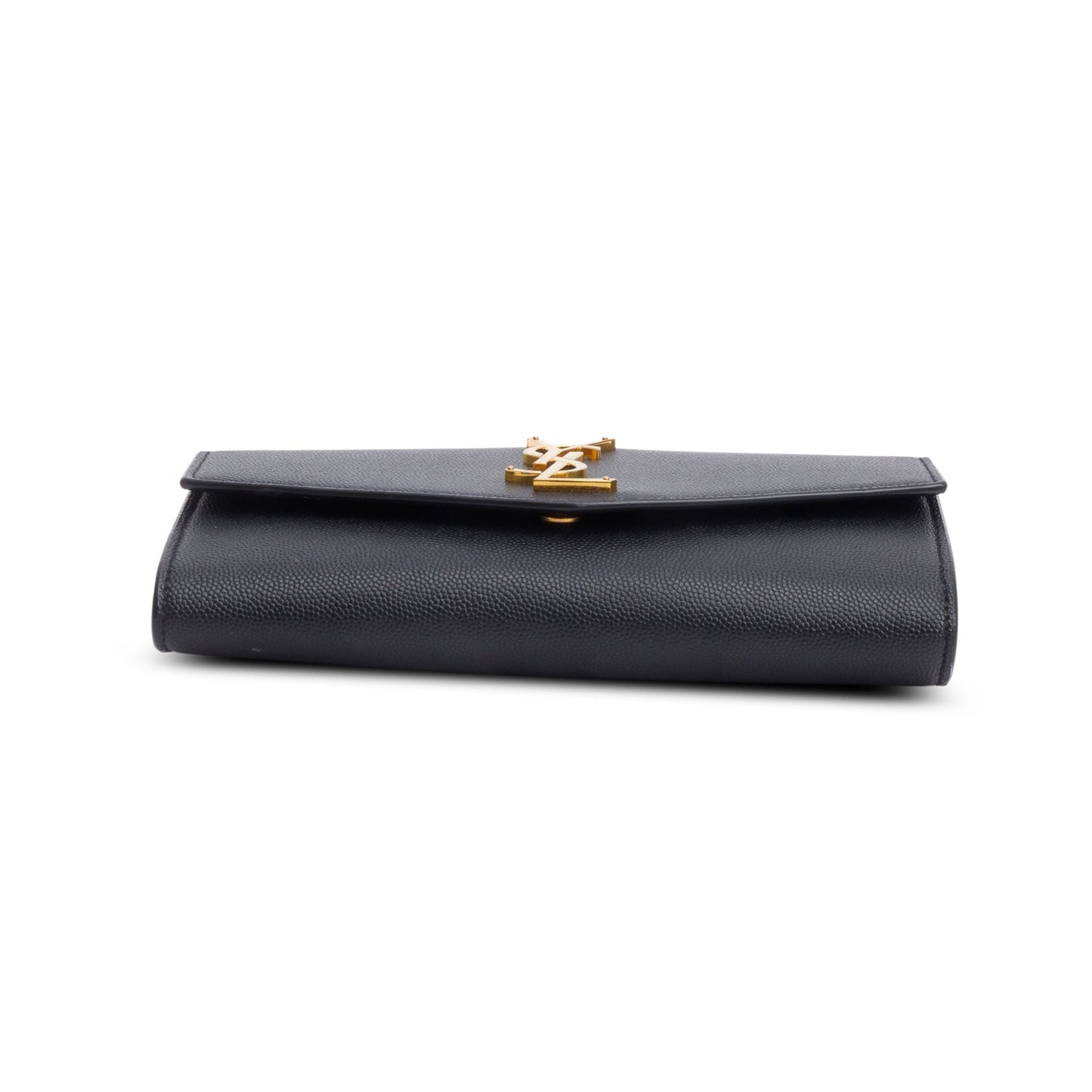 Saint Laurent Black Grain De Poudre Leather Uptown Chain Wallet