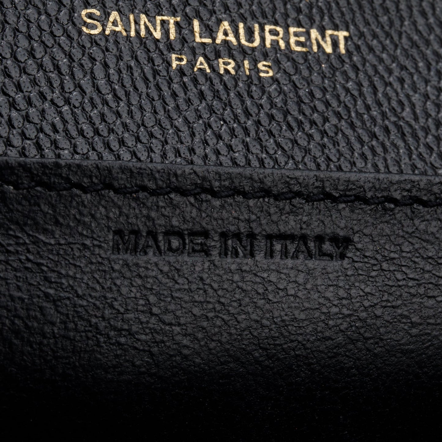 Saint Laurent Black Grain De Poudre Leather Uptown Chain Wallet
