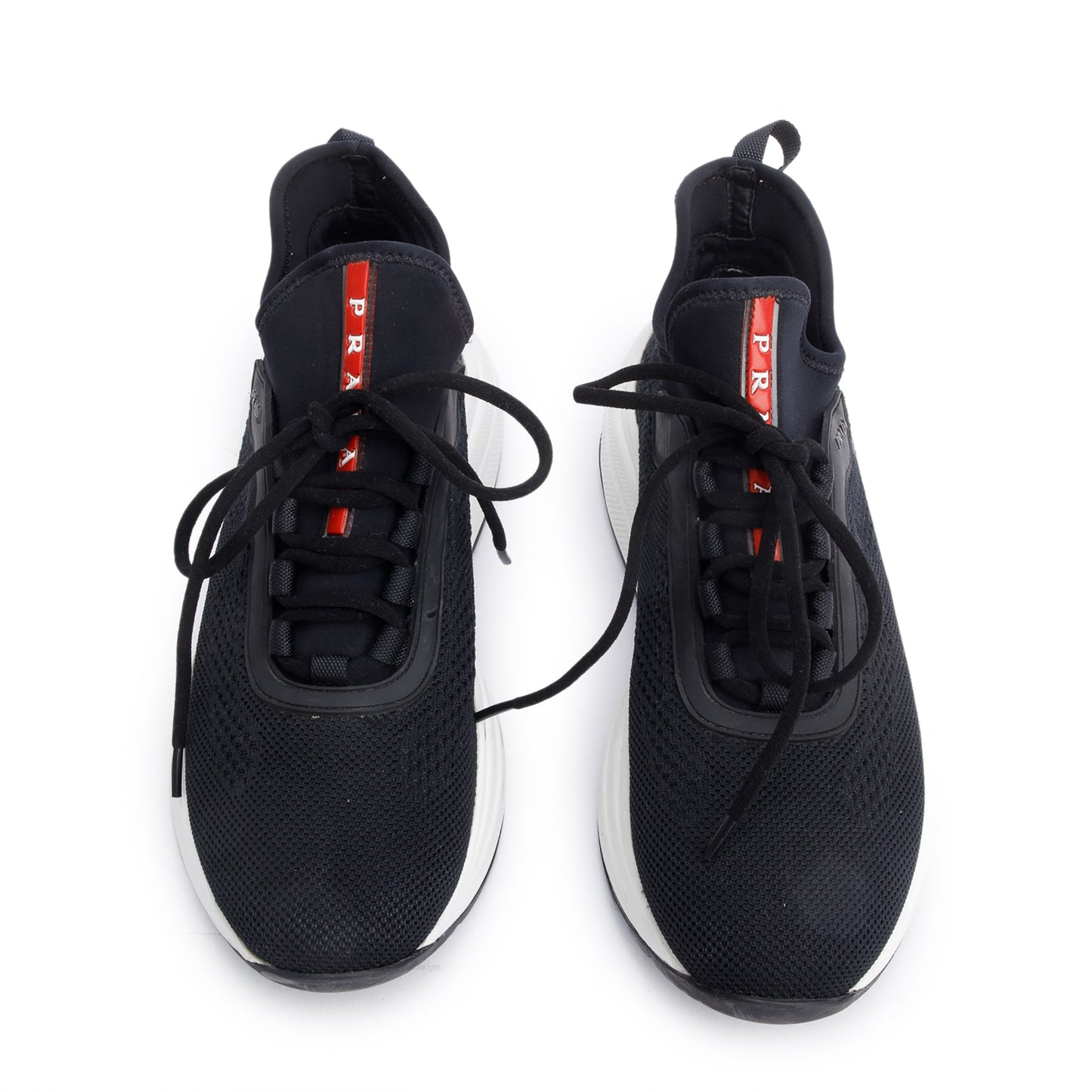 Prada Black Neoprene Nylon Sport Sneakers, Size 37