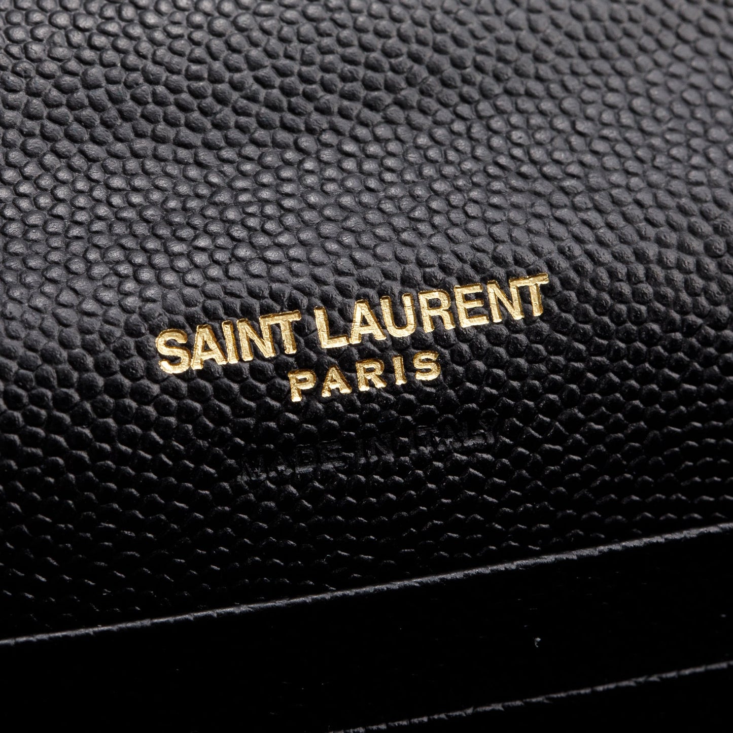 Saint Laurent 2020 Black Grain De Poudre Cassandre Matelasse Small Envelope Wallet