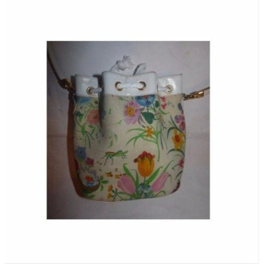 GUCCI Vintage Garden Souvenir Floral Bucket Bag