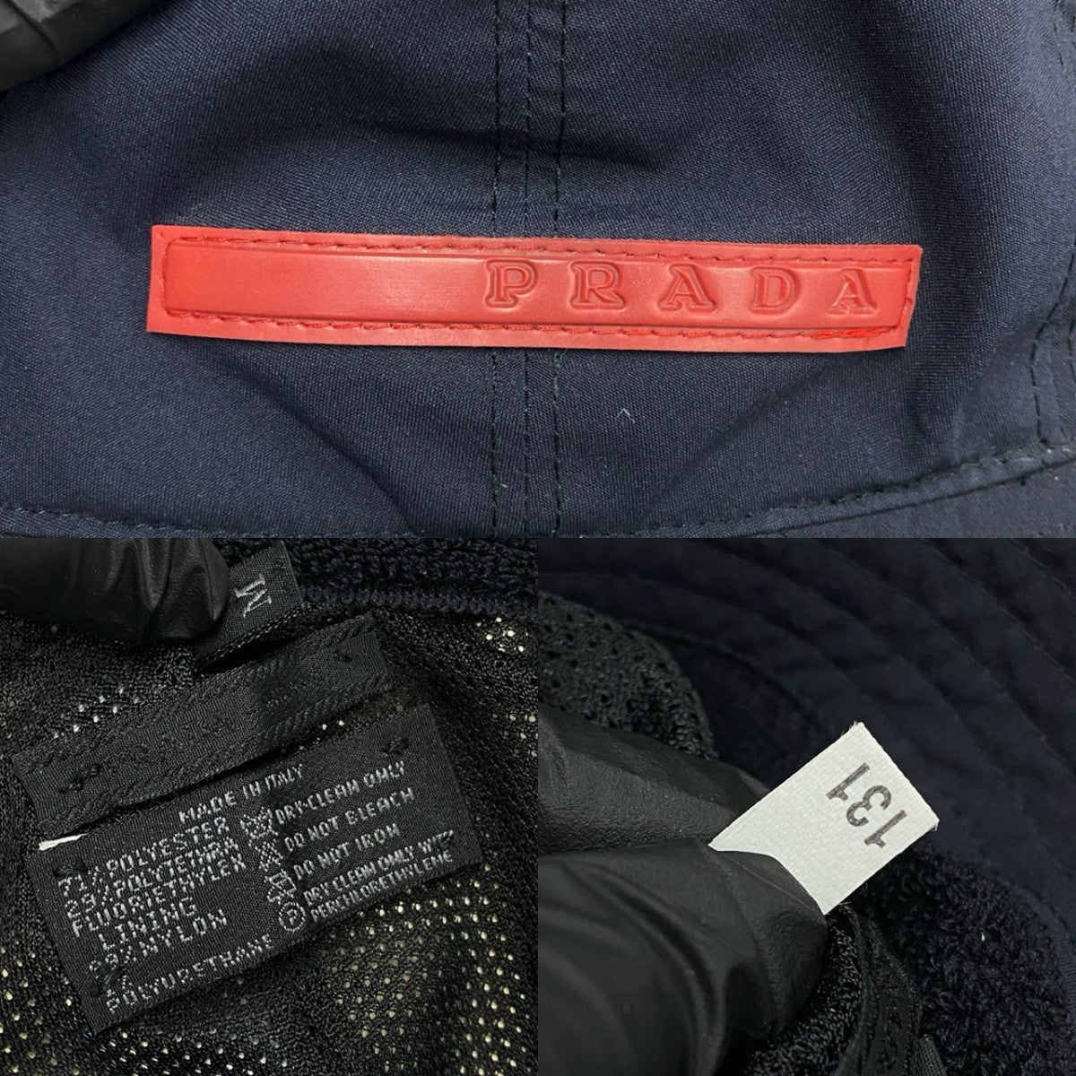 PRADA hat Polyester, Nylon, Teflon, Polyurethane Navy PRADA Sports mens M