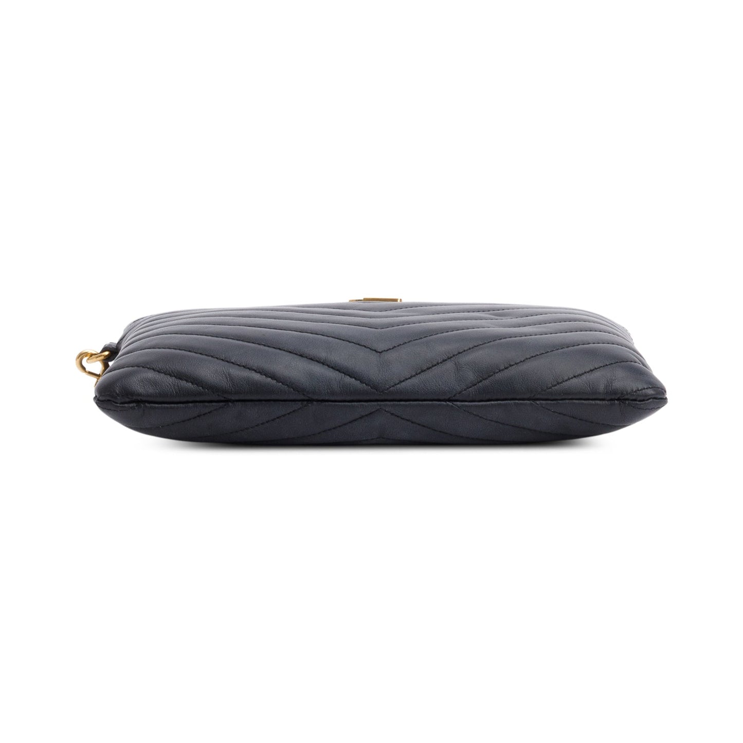 Saint Laurent Black Leather Cassandre Matelasse A5 Pouch