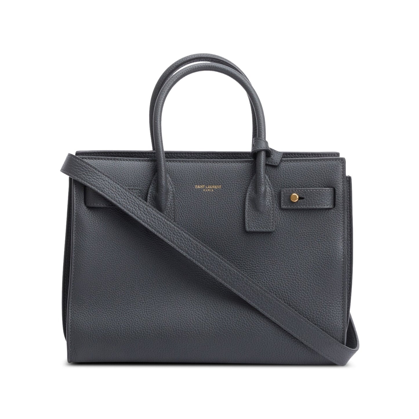 Saint Laurent 2022 Grey Grained Leather Baby Sac De Jour