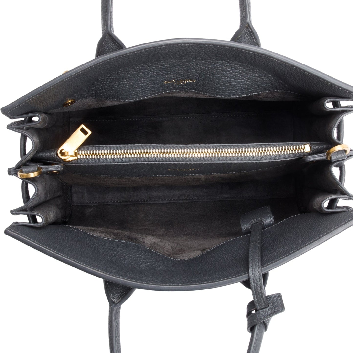 Saint Laurent 2022 Grey Grained Leather Baby Sac De Jour