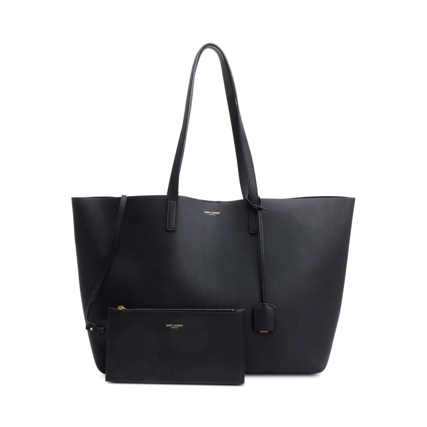 Saint Laurent Black Leather Large E/W Shopping Tote
