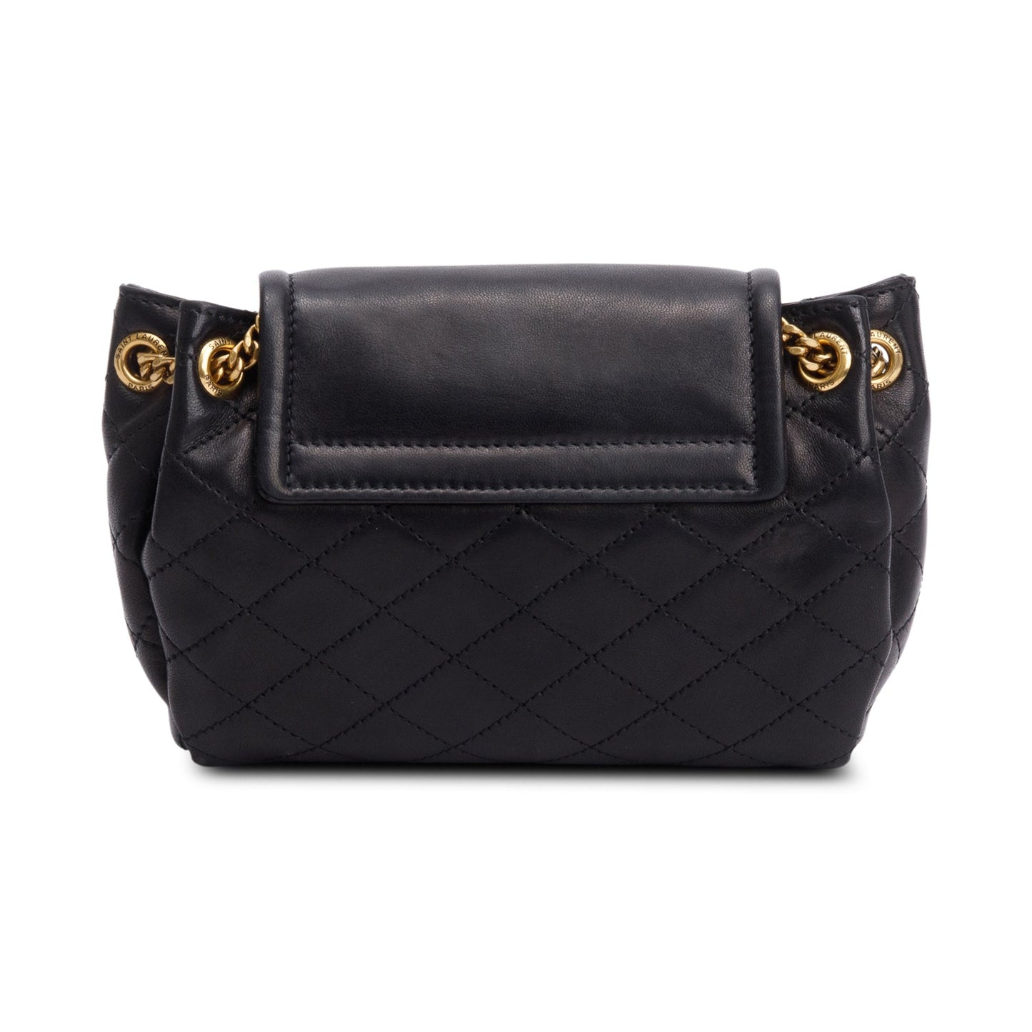 Saint Laurent Black Lambskin Leather Mini Nolita Shoulder Bag