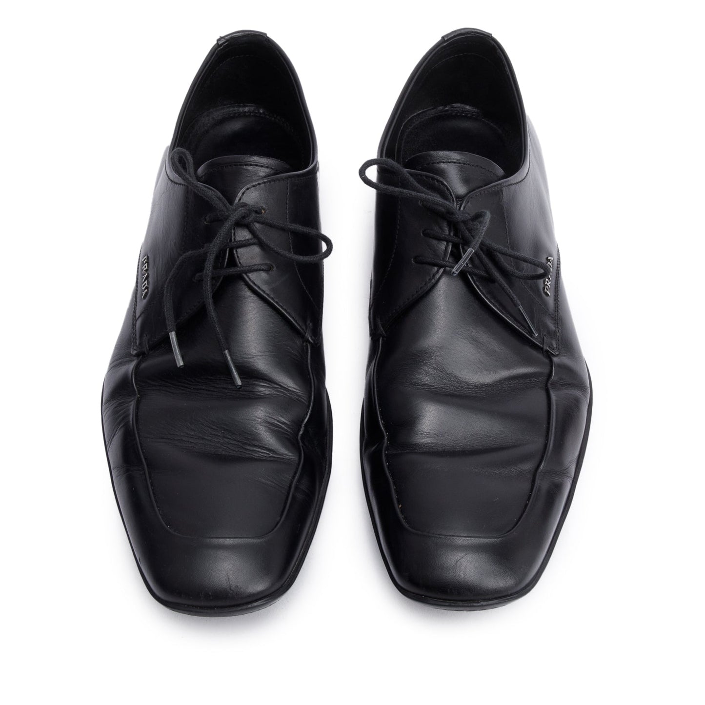 Prada Black Leather Laced Oxford Men's Shoes, Size 7
