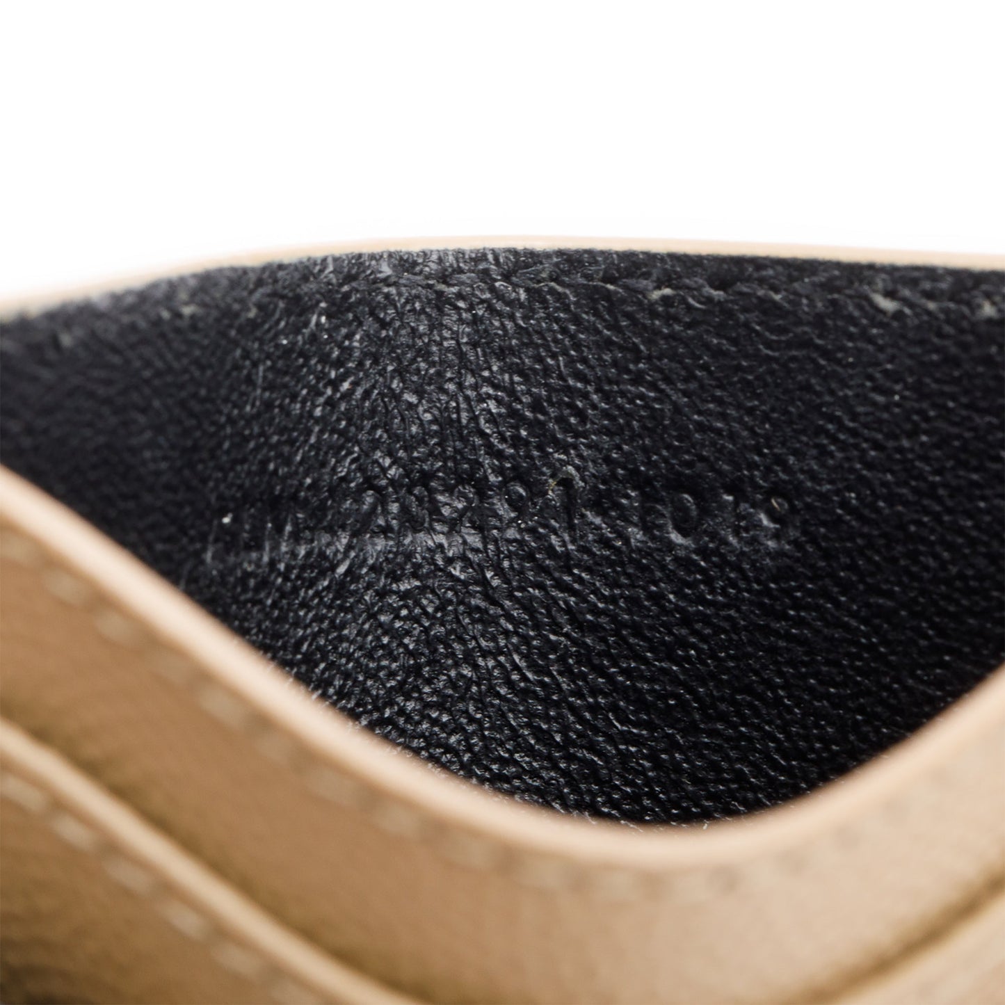Saint Laurent Beige Grain de Poudre Matelasse Chevron Leather Card Case