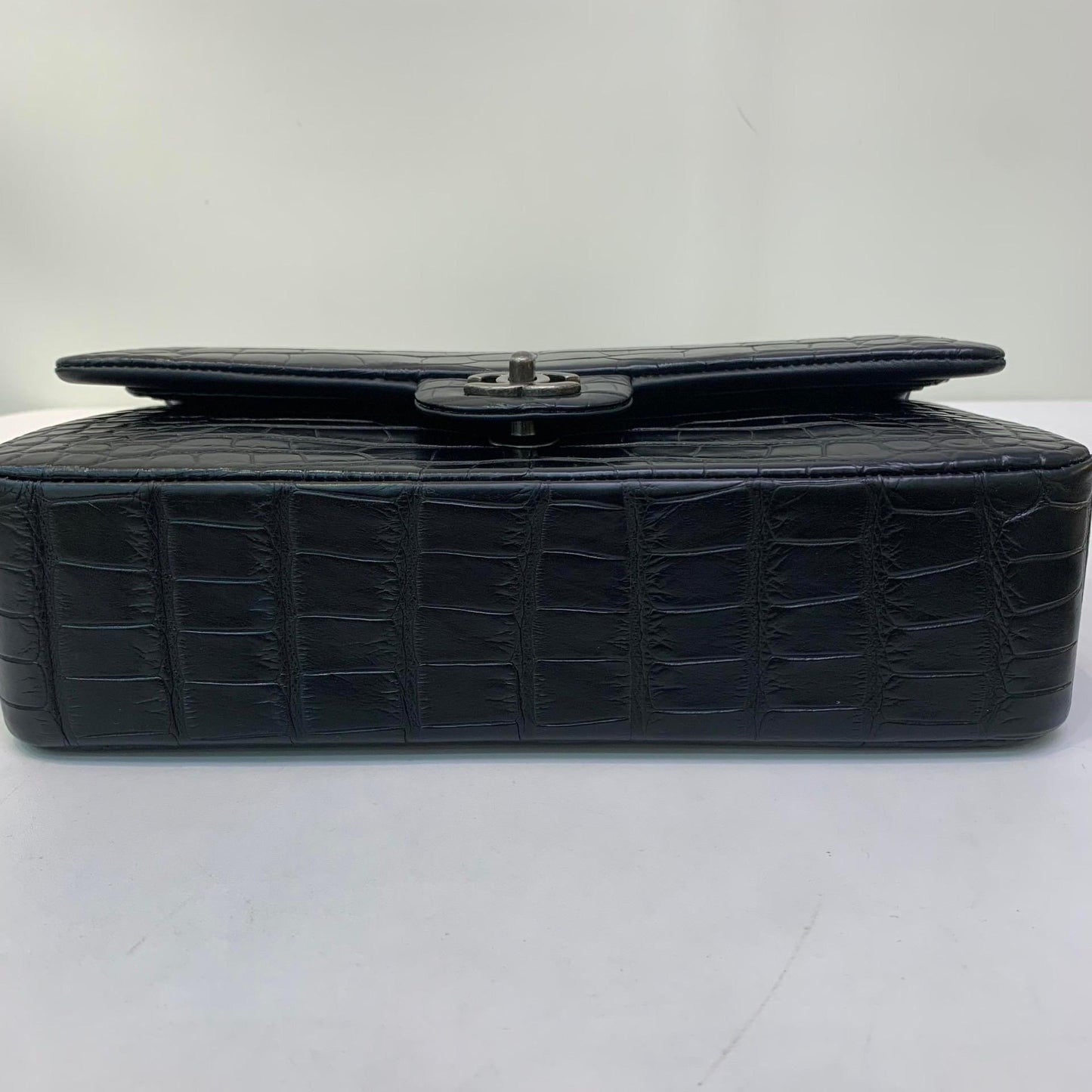Chanel Black Alligator Medium Double Flap
